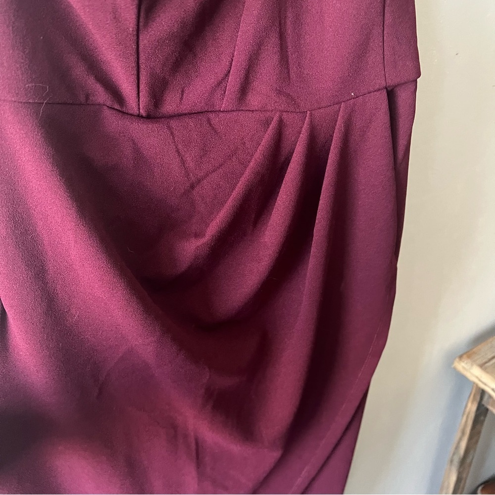Lulu's One Shoulder Burgundy Dress - Picture 5 of 10